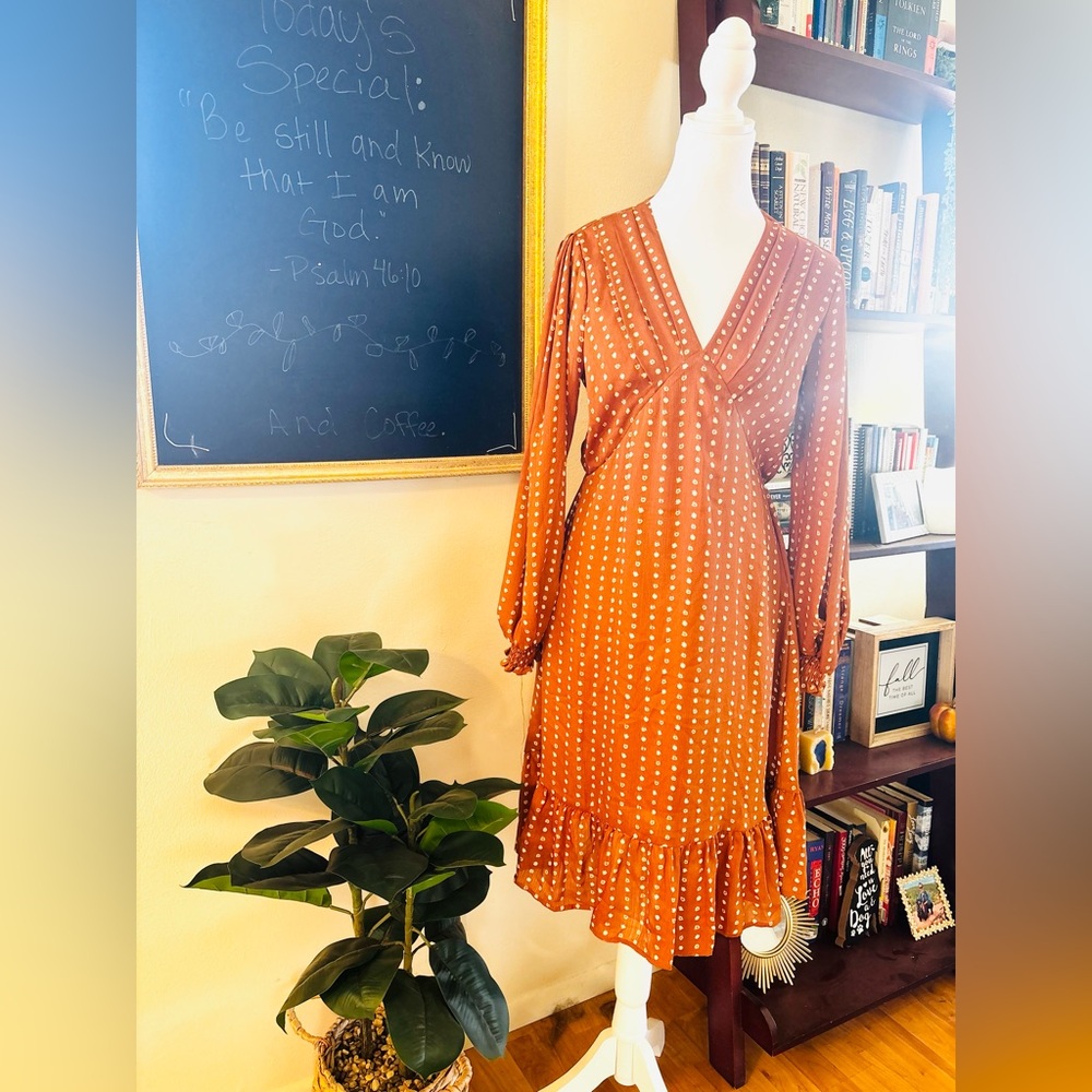 DOWNEAST Polka Dot Pom Pom Dress